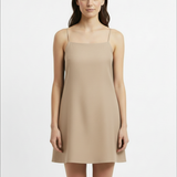Linen tank dress in beige
