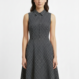 Polka dot day dress in navy
