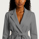 Linen wrap jacket in gray