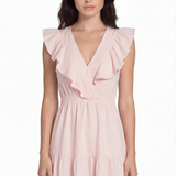 Ruffle mini dress in pink