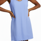 Scalloped mini dress in light blue