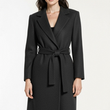 Wool wrap coat in black