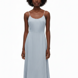 Striped tank dress in baby blue