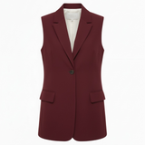 Oversized suit vest in maroon
