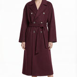 Wool trench in maroon