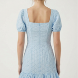 Eyelet dress in baby blue