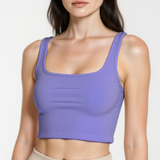 Knit crop tank in purple