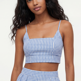 Checkered tank in baby blue