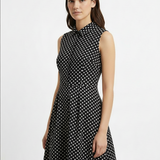 Polka dot day dress in navy