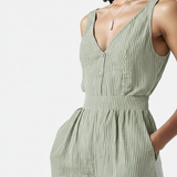 Striped jumpsuit in lime