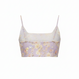 Floral crop tank in lilac