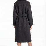 Wool wrap coat in black