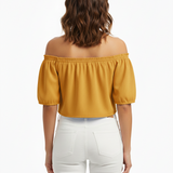 Off-shoulder top in mustard