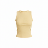 Knit ribbed tank in butter