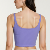 Knit crop tank in purple