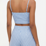 Checkered tank in baby blue