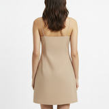 Linen tank dress in beige