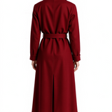 Wool trench in maroon