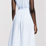 Portrait dress in baby blue