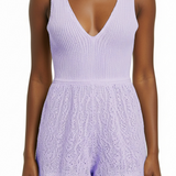 Crochet romper in lilac