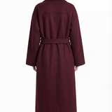 Wool trench in maroon