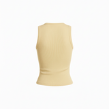 Knit ribbed tank in butter
