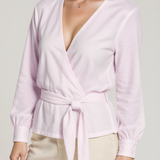 Wrap blouse in lilac