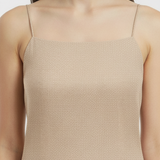Linen tank dress in beige