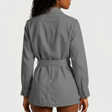Linen wrap jacket in gray