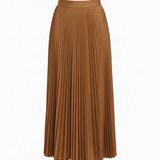Pleated skirt in brown