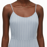 Striped tank dress in baby blue