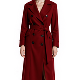 Wool trench in maroon