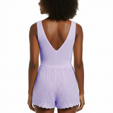 Crochet romper in lilac