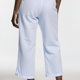 Linen crop pant in light blue