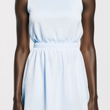 Portrait dress in baby blue