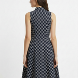 Polka dot day dress in navy
