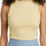 Knit ribbed tank in butter