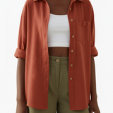 Classic button down in burnt orange
