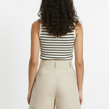 Belted short in beige