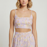 Floral crop tank in lilac