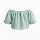 Off-shoulder top in seafoam