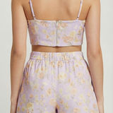 Floral crop tank in lilac