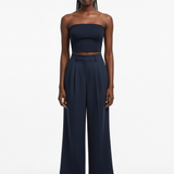 Silk trouser in navy