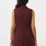 Oversized suit vest in maroon