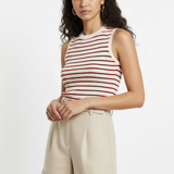 Striped knit vest in red