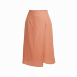 Bias wrap skirt in coral