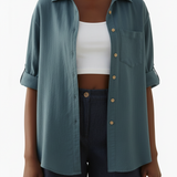 Classic button down in medium blue