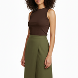 Knit ribbed tank in brown