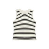Striped knit vest in black