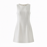 Linen shift dress in white